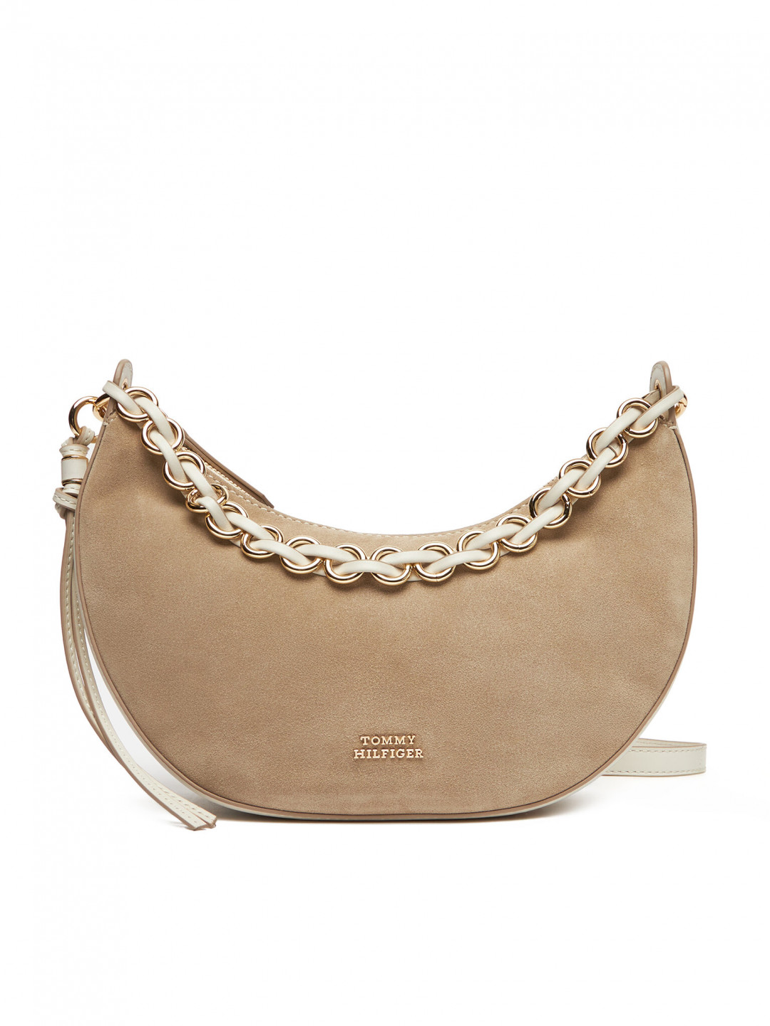 Tommy Hilfiger Kabelka Moon Leather Crossover Suede AW0AW17537 Béžová